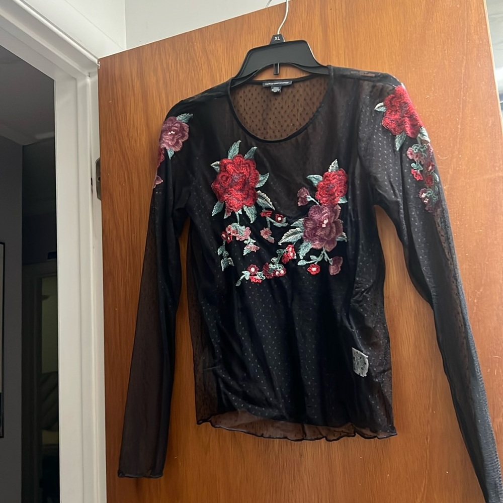 Black Lace American Eagle Top